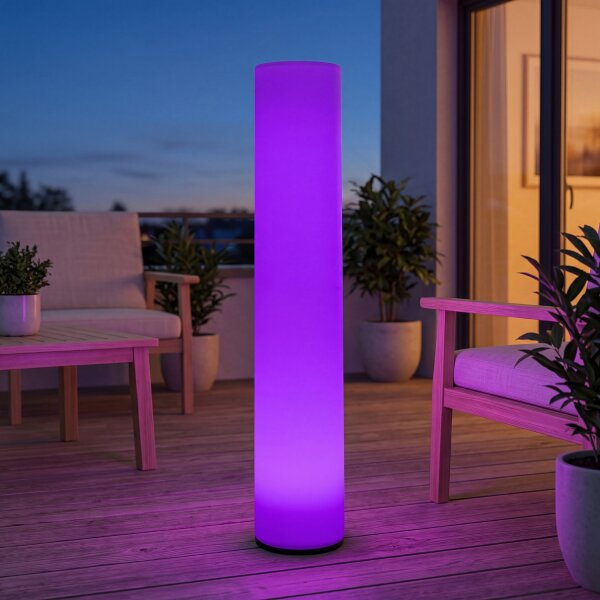 Colonne lumineuse LED changeant de couleur dimmable 100 cm IP65 Batterie sans fil