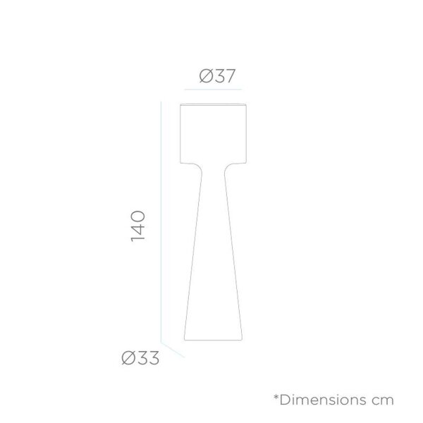 Lampadaire LED extérieur sans fil changement de couleur variateur 140cm IP65