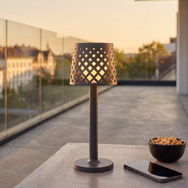 Akku Lampe de table LED Touch IP44 31cm Anthracite 3000K portable