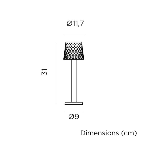 LED Tischlampe Touch IP44 31 cm Weiß 3000 K tragbar