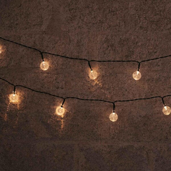 Guirlande lumineuse LED extérieure solaire IP44 266,6 cm de long 1800 K