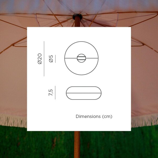 Lampe parasol LED Ø 20 cm Changement de couleur RGBWW Batterie
