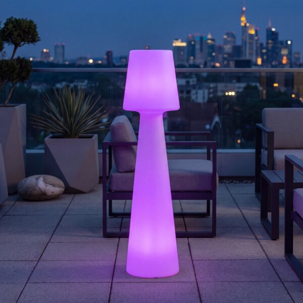 Lampadaire LED extérieur 110 cm IP65 Batterie Variateur de couleurs RGBW