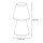 Lampe de table extérieure 45 cm IP65 Blanc E27 Fiche Câble 6000K