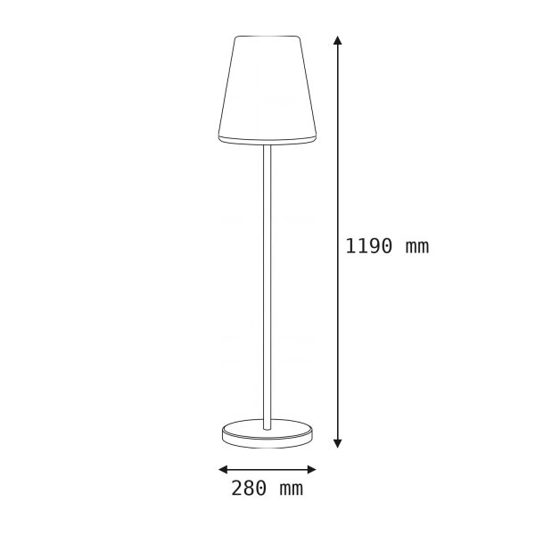 LED Stehlampe Solar 119cm Farbwechsel Dimmer Messing Weiß IP65