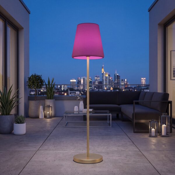 LED Außenleuchte Solar 177 cm Messing Weiß IP65