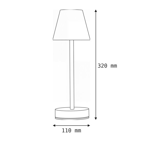 Lampe de table LED sans fil Touch Dimmer 32 cm IP44 rose blanc