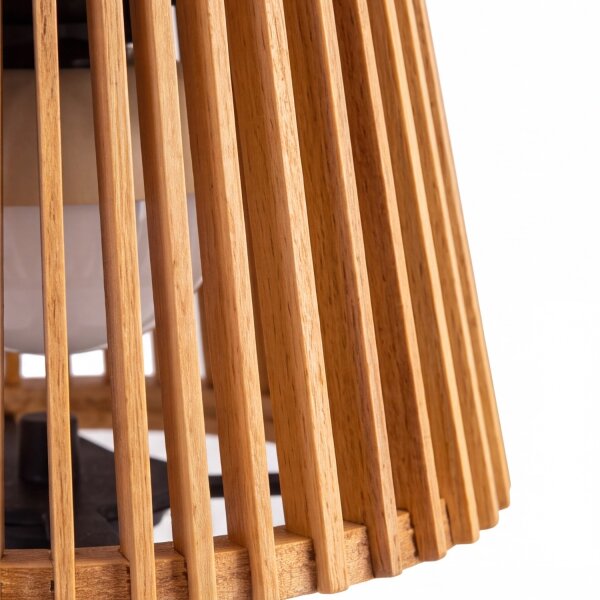 Tragbare LED Tischleuchte Solar Holz Metall 36 cm IP54 2700K