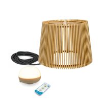 Pendelleuchte außen LED Akku Holz Ø 39 cm...
