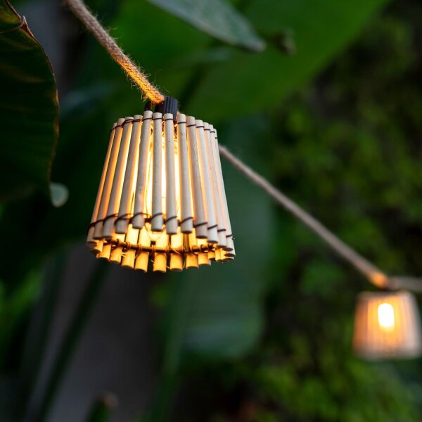Guirlande lumineuse LED avec fiche 5m IP44 2200K Bambou Outdoor