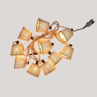 LED Lichterkette mit Stecker 5m IP44 2200K Bambus Outdoor