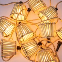 LED Lichterkette mit Stecker 5m IP44 2200K Bambus Outdoor