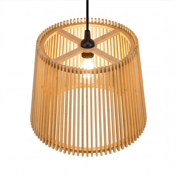 Außen Hängeleuchte Holzschirm E27 IP44 Ø 39 cm YOKKA