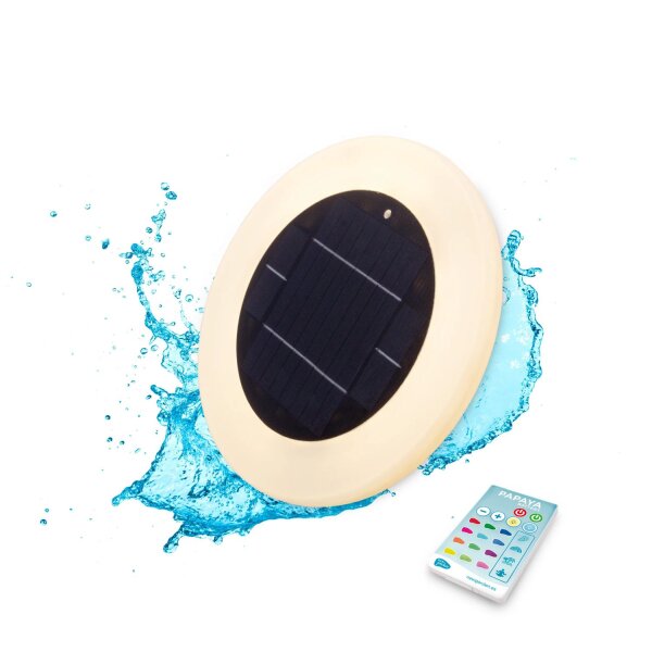 Solar Poolleuchte LED Farbwechsel Dimmer IP68 Ø 29 cm kabellos