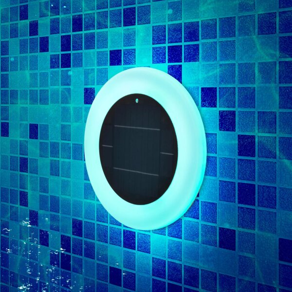 Solar Poolleuchte LED Farbwechsel Dimmer IP68 Ø 29 cm kabellos
