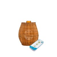 LED Außenleuchte Akku Rattan H: 24,5 cm kabellos...