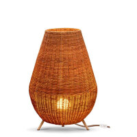 Lampe de table rotin 72 cm tr&eacute;pied c&acirc;ble...