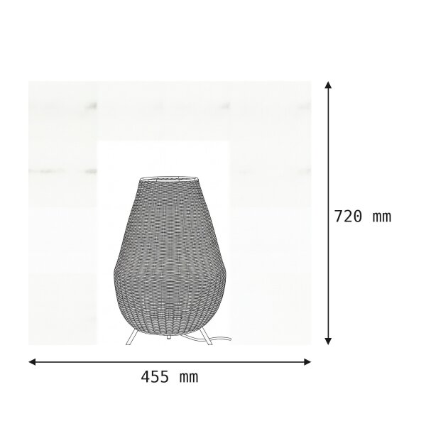 Lampe de table LED accu sans fil IP65 72 cm variateur extérieur