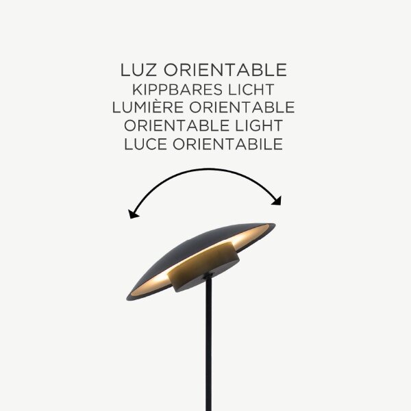 LED Tischleuchte Akku Touch 40 cm IP44 Anthrazit außen tragbar