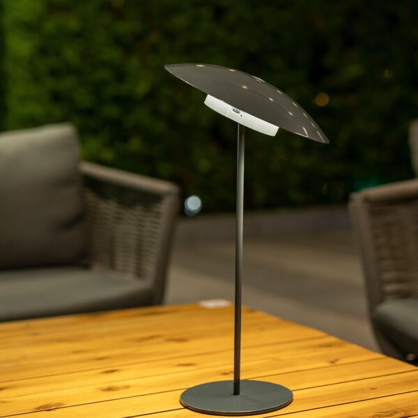 LED Tischleuchte Akku Touch 40 cm IP44 Anthrazit außen tragbar