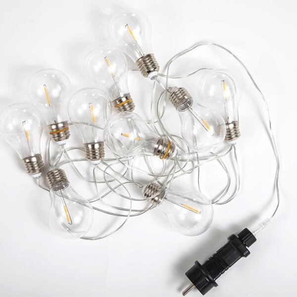 Guirlande lumineuse extérieure à LED avec fiche IP44 transparente 4,5m 2700K
