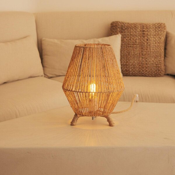 Lampe dappoint Trépied en rotin H : 32,5 cm E27 YILAN