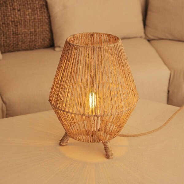 Lampe dappoint Trépied en rotin H : 32,5 cm E27 YILAN