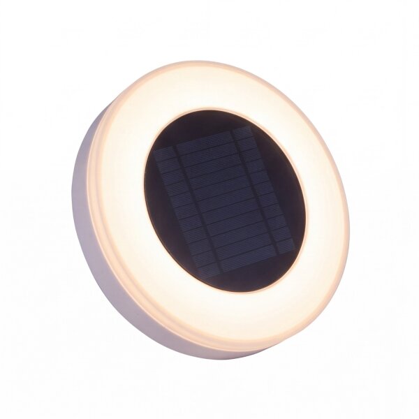 LED Solarleuchte Wand IP65 3500 K Ø 27 cm rund Fernbedienung