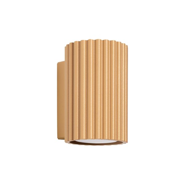Wandlampe GU10 Modern aus Aluminium klein H: 10 cm in Gold