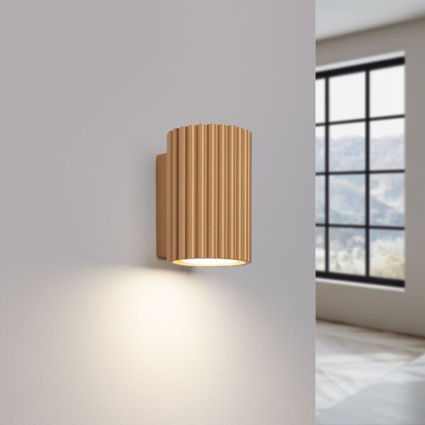 Wandlampe GU10 Modern aus Aluminium klein H: 10 cm in Gold