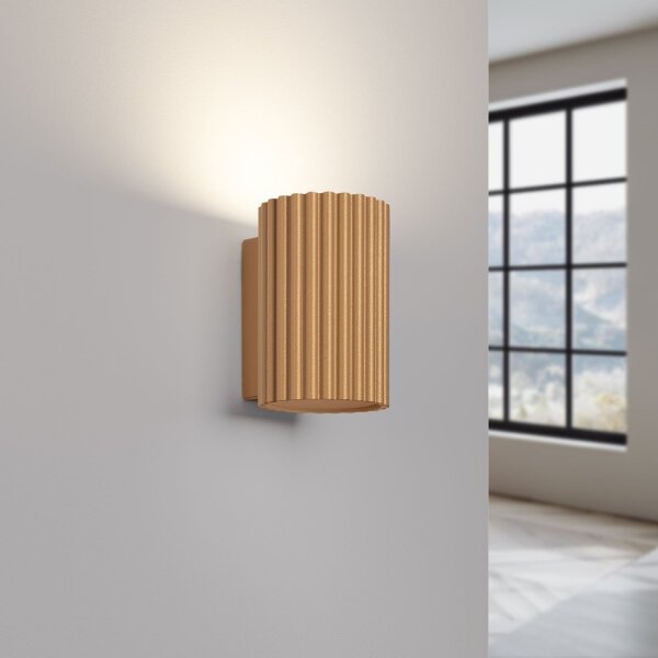 Wandlampe GU10 Modern aus Aluminium klein H: 10 cm in Gold