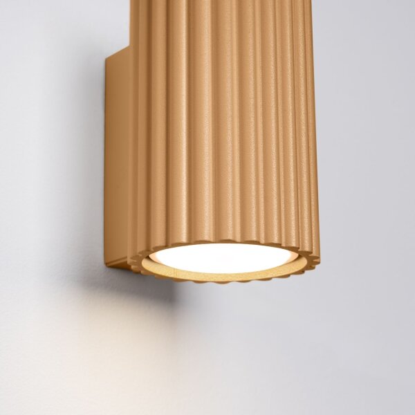 Wandlampe GU10 Modern aus Aluminium klein H: 10 cm in Gold