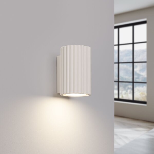 Wandlampe innen GU10 klein H: 10 cm in Creme GU10 Modern