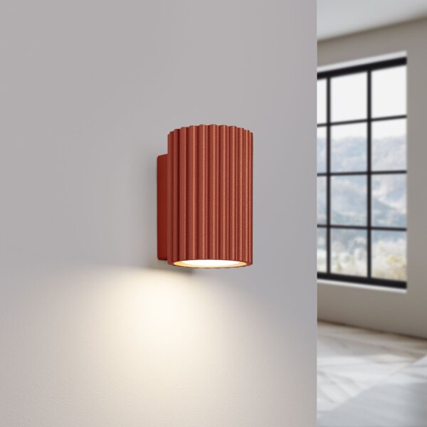 Wandleuchte Rot klein H: 10 cm Aluminium GU10 Indoor