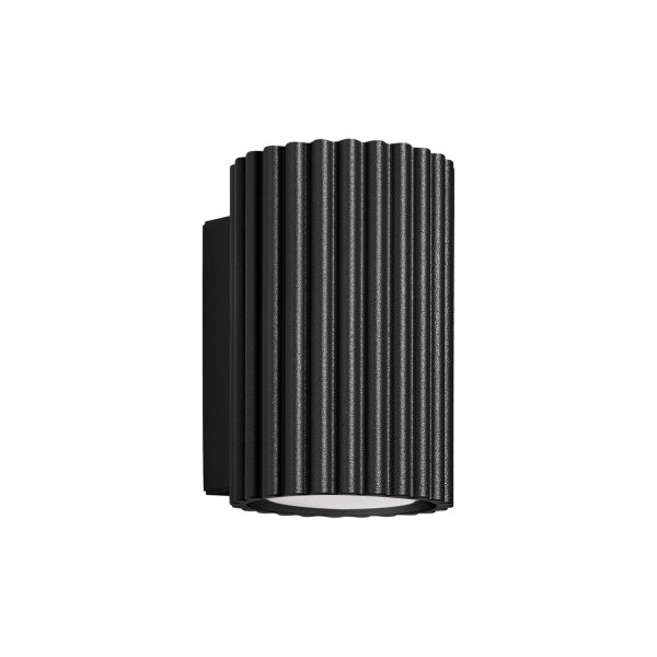 Applique noire petite 10 cm de haut GU10 en aluminium Moderne