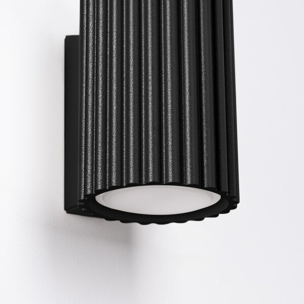 Applique noire petite 10 cm de haut GU10 en aluminium Moderne