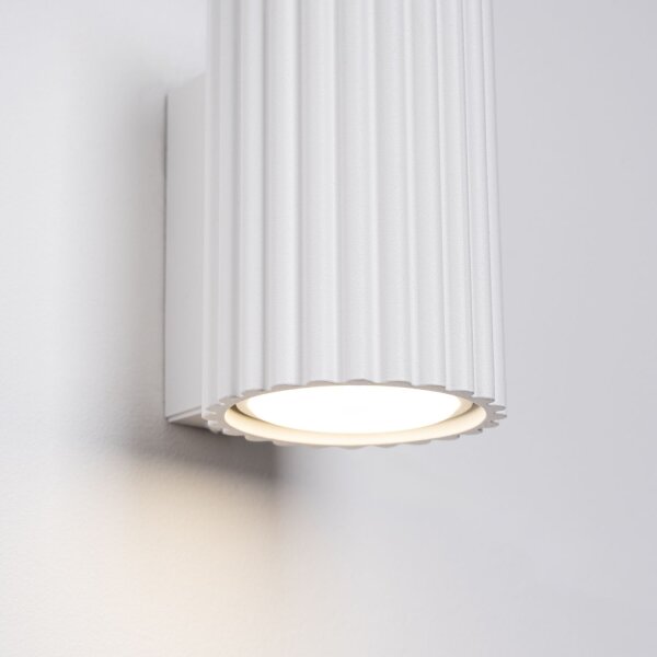 Wandlampe Weiß klein H: 10 cm GU10 aus Aluminium