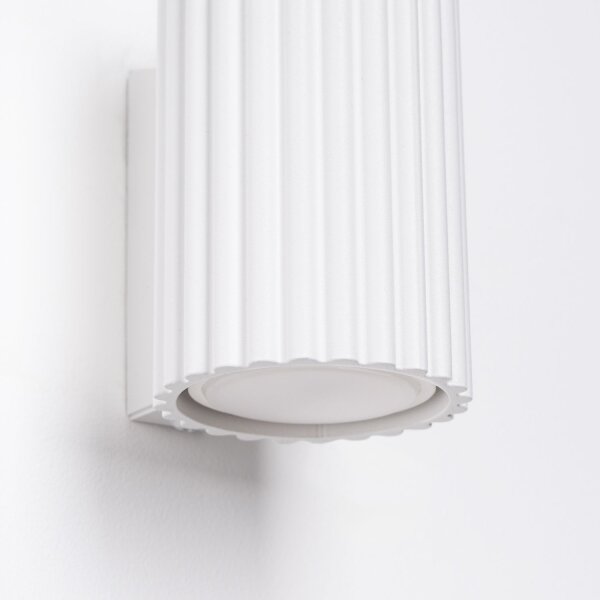 Wandlampe Weiß klein H: 10 cm GU10 aus Aluminium