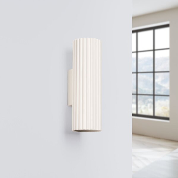 Wandlampe indirekt 2x GU10 H: 20 cm Creme Modern