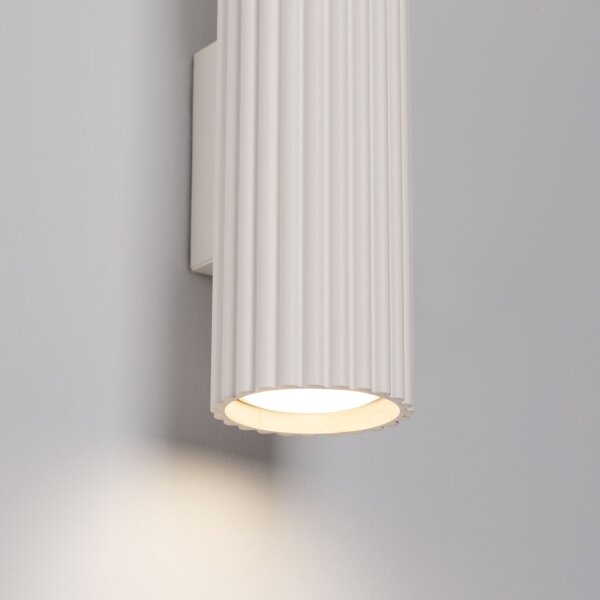 Wandlampe indirekt 2x GU10 H: 20 cm Creme Modern