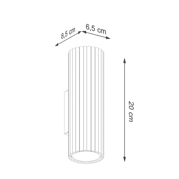 Wandlampe indirekt 2x GU10 H: 20 cm Creme Modern