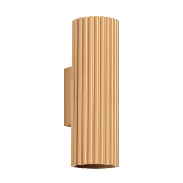 Applique murale Up Down H : 20 cm en or GU10 2 flammes aluminium