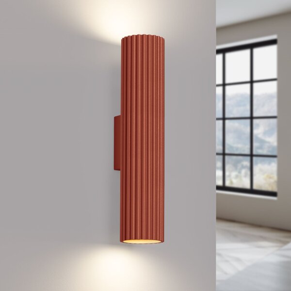 Wandleuchte Modern Up Down Rot GU10 2 flammig B:6,5 cm