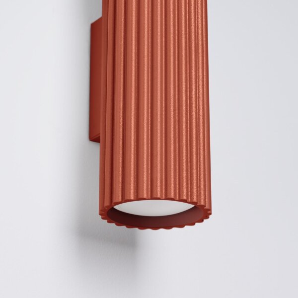 Wandleuchte Modern Up Down Rot GU10 2 flammig B:6,5 cm