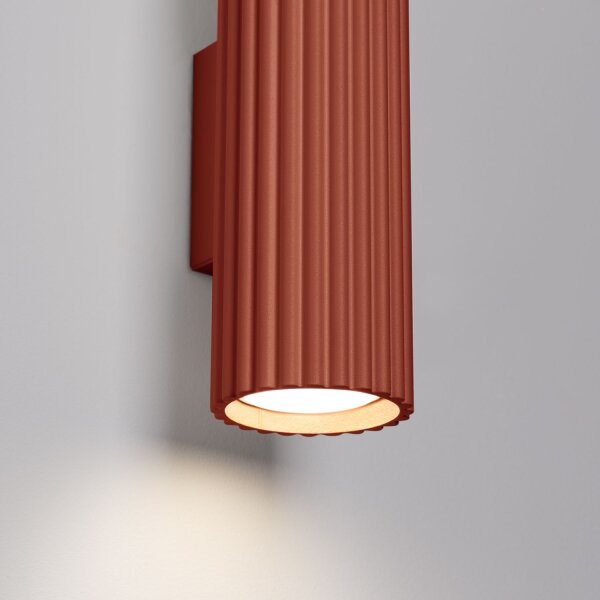 Wandleuchte Modern Up Down Rot GU10 2 flammig B:6,5 cm