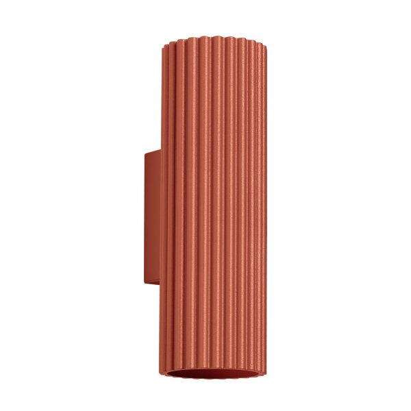 Applique murale Up Down petite H : 20 cm rouge GU10 2 flammes
