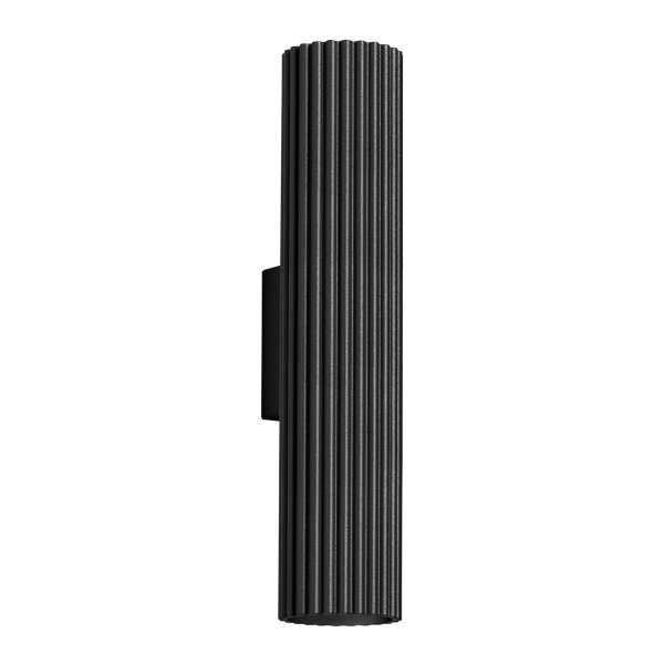 Wandleuchte Schwarz H: 30 cm GU10 2-flammig Aluminium Up Down