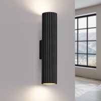 Wandleuchte Schwarz H: 30 cm GU10 2-flammig Aluminium Up...