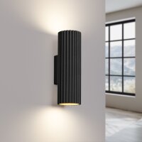 Up Down Wandlampe Innen Schwarz GU10 2 flammig H:20 cm