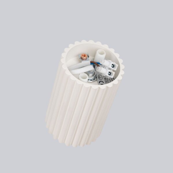 Spot GU10 H: 10 cm Ø 6,5 cm klein Aufputz Aluminium in Creme